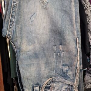 NWT BLACK Distressed Blue Jeans